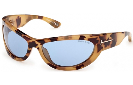 Gafas de Sol - Tom Ford - LEONA-02 FT1365 - 56V  HAVANA HONEY // LIGHT BLUE