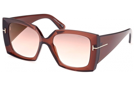 Gafas de Sol - Tom Ford - JACQUETTA FT0921 - 48G  SHINY BROWN // LIGHT BROWN GRADIENT MIRROR