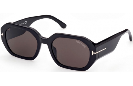 Lunettes de soleil - Tom Ford - VERONIQUE-02 FT0917  - 01A  SHINY BLACK // GREY