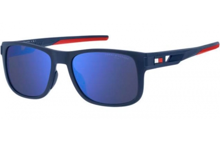 Sunglasses - Tommy Hilfiger - TH 1913/S - FLL (ZS) MATTE BLUE // BLUE MULTILAYER HIGH CONTRAST