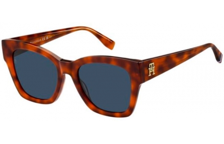 Lunettes de soleil - Tommy Hilfiger - TH 2156/S - 0UC (KU) RED HAVANA // BLUE