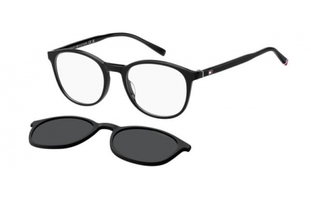 Lunettes de vue - Tommy Hilfiger - TH 2268/C - 003 (M9) MATTE BLACK // CLEAR + CLIP ON GREY POLARIZED