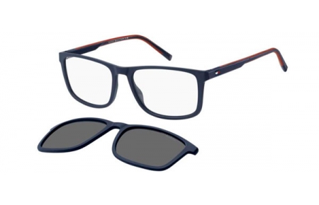 Lunettes de vue - Tommy Hilfiger - TH 2281/C - 8RU (M9) BLUE RED // CLEAR + CLIP ON GREY POLARIZED
