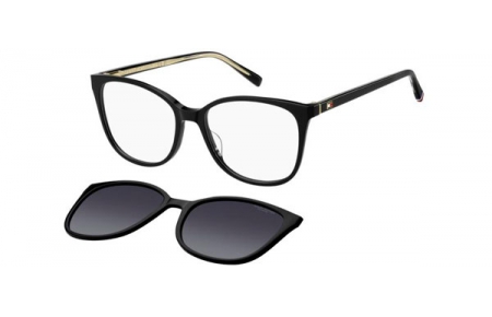 Frames - Tommy Hilfiger - TH 2294/C - 807 (WJ) BLACK // CLEAR + CLIP ON GREY GRADIENT POLARIZED
