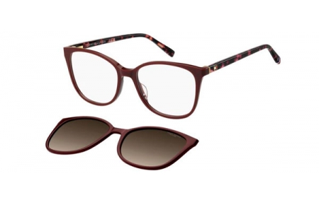 Monturas - Tommy Hilfiger - TH 2294/C - LHF (WJ) BURGUNDY // CLEAR + CLIP ON GREY GRADIENT POLARIZED