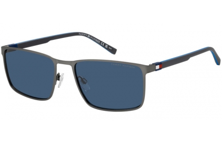 Gafas de Sol - Tommy Hilfiger - TH 2319/S - R80 (KU) MATTE DARK RUTHENIUM // BLUE