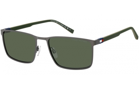 Gafas de Sol - Tommy Hilfiger - TH 2319/S - SVK (QT) MATTE RUTHENIUM BLACK // GREEN
