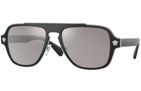 Gafas de Sol - Versace - VE2199 MEDUSA CHARM - 10006G MATTE BLACK // LIGHT GREY MIRROR SILVER