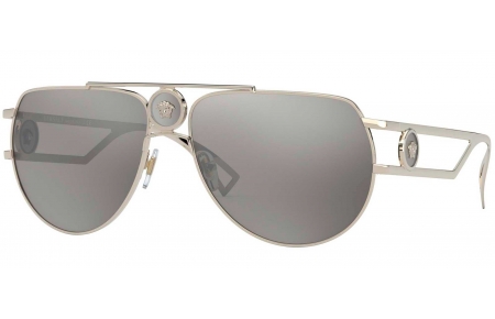 Gafas de Sol - Versace - VE2225 - 12526G PALE GOLD // LIGHT GREY MIRROR SILVER 80