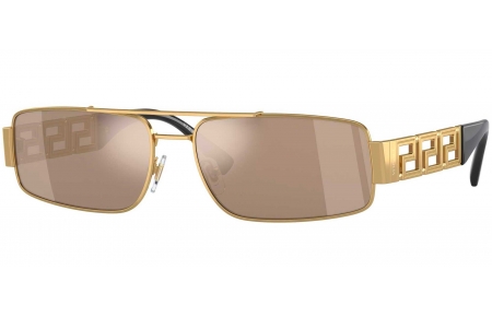 Gafas de Sol - Versace - VE2257 - 10025A  GOLD // LIGHT BROWN MIRROR GOLD