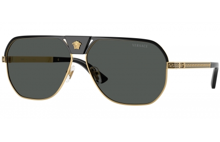 Gafas de Sol - Versace - VE2294 - 100287  BLACK GOLD // DARK GREY