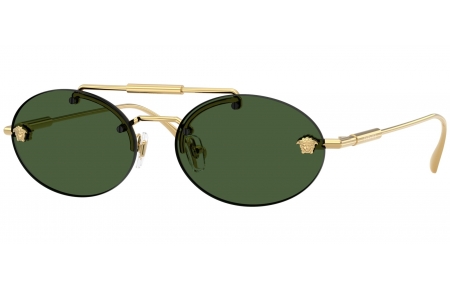 Gafas de Sol - Versace - VE2295 - 100271  GOLD // DARK GREEN