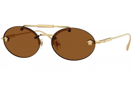 Gafas de Sol - Versace - VE2295 - 100273  GOLD // DARK BROWN