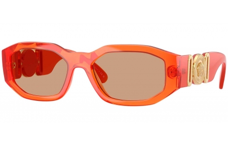 Gafas de Sol - Versace - VE4361 - 552763  TRANSPARENT PAPAYA // LIGHT BROWN