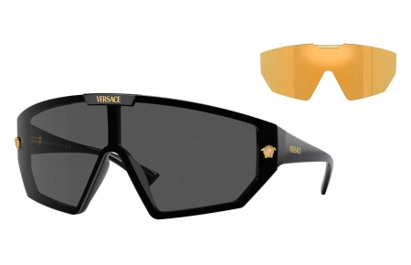 Gafas de Sol - Versace - VE4461 - GB1/87 BLACK // DARK GREY+MIRROR GOLD