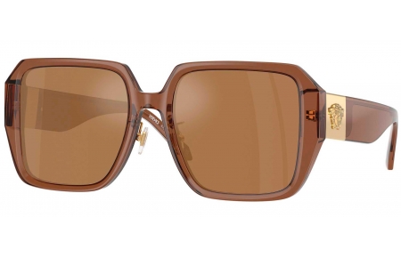 Gafas de Sol - Versace - VE4472D - 5028/O  TRANSPARENT DARK BROWN // BROWN MIRROR ORANGE METALLIC