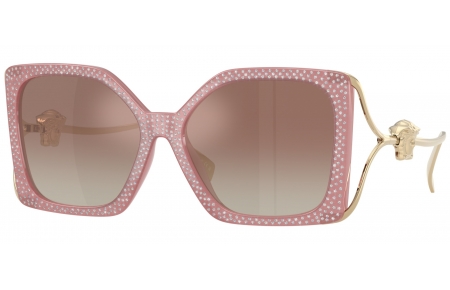 Gafas de Sol - Versace - VE4502U - 5535B8  PINK STRASS CRYSTAL // BROWN GRADIENT SILVER MIRROR