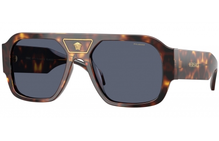 Gafas de Sol - Versace - VE4508U - 55372V  HAVANA // DARK BLUE POLARIZED