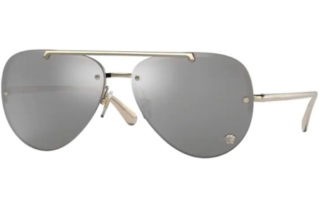 Lunettes de soleil - Versace - VE2231 - 12526G PALE GOLD // LIGHT GREY MIRROR SILVER