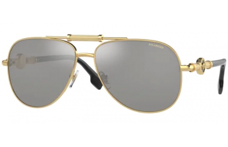 Gafas de Sol - Versace - VE2236 - 1002Z3 GOLD // GREY MIRROR SILVER POLARIZED