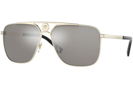 Lunettes de soleil - Versace - VE2238 - 12526G PALE GOLD // LIGHT GREY MIRROR SILVER