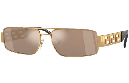 Lunettes de soleil - Versace - VE2257 - 10025A  GOLD // LIGHT BROWN MIRROR GOLD