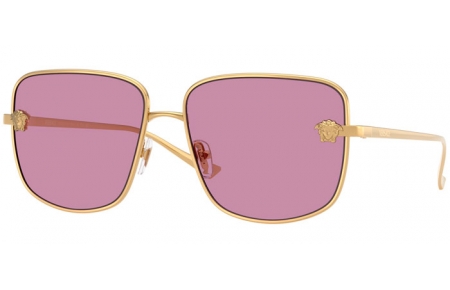 Lunettes de soleil - Versace - VE2282 - 1002AK  GOLD // DARK VIOLET MIRROR INSIDE SILVER