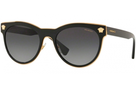 Sunglasses - Versace - VE2198 MEDUSA CHARM - 1002T3 BLACK // GREY GRADIENT POLARIZED