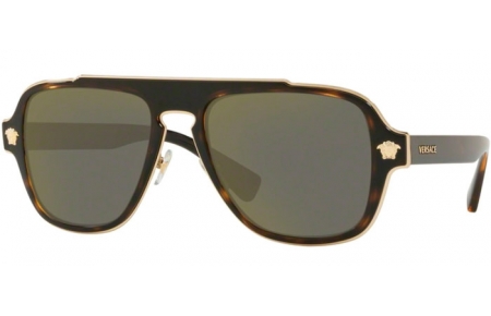 Gafas de Sol - Versace - VE2199 MEDUSA CHARM - 12524T DARK HAVANA // DARK GREY MIRROR GOLD