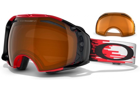 Goggles Snow - Mask Oakley - AIRBRAKE OO7037 - 59-123 HYPERDRIVE RED BLACK IRIDIUM + PERSIMMON