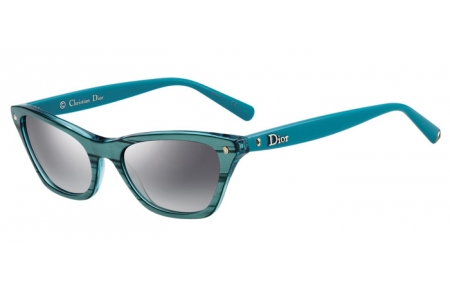 Lunettes de soleil - Dior - DIORHATUTAA - W7I (89) AQUA  // GREY GRADIENT MIRROR