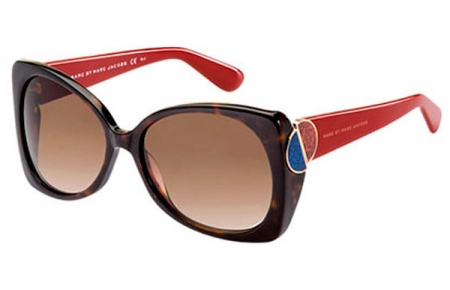 Lunettes de soleil - Marc by Marc Jacobs - MMJ 406/S - 3TD (JD) 	 HAVANA RED // BROWN GRADIENT