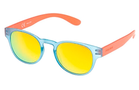 Gafas de Sol - Police - S1945 EXCHANGE 2 - 715A TRANSPARENT AZURE SALMON // YELLOW MULTILAYER POLARIZED