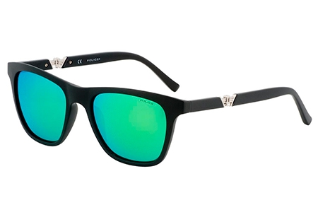 Gafas de Sol - Police - S1800 DRIFT 3 - 703G BLACK // GREEN BLUE MIRROR