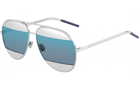 Sunglasses - Dior - DIORSPLIT1 - 010 (3J) SILVER // SILVER BLUE SILVER MIRROR
