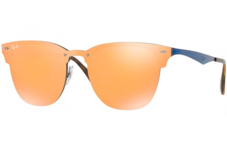 Gafas de Sol - Ray-Ban® - Ray-Ban® RB3576N BLAZE CLUBMASTER - 90377J BLUE // DARK ORANGE MIRROR GOLD