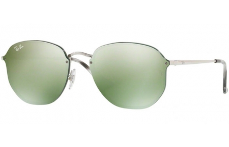 Lunettes de soleil - Ray-Ban® - Ray-Ban® RB3579N BLAZE HEXAGONAL - 003/30 SILVER // DARK GREEN MIRROR SILVER