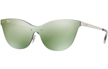 Sunglasses - Ray-Ban® - Ray-Ban® RB3580N BLAZE CAT EYE - 042/30 SILVER // DARK GREEN MIRROR SILVER