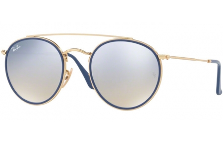 Gafas de Sol - Ray-Ban® - Ray-Ban® RB3647N ROUND DOUBLE BRIDGE - 001/9U GOLD // GRADIENT BROWN MIRROR SILVER