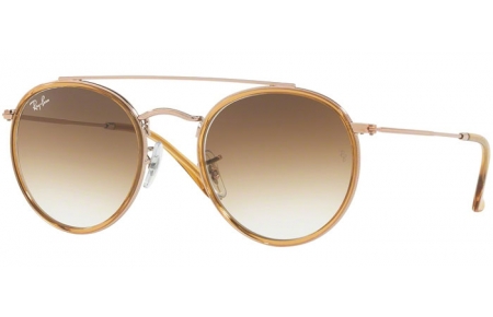 Gafas de Sol - Ray-Ban® - Ray-Ban® RB3647N ROUND DOUBLE BRIDGE - 907051 LIGHT BROWN // CLEAR GRADIENT BROWN