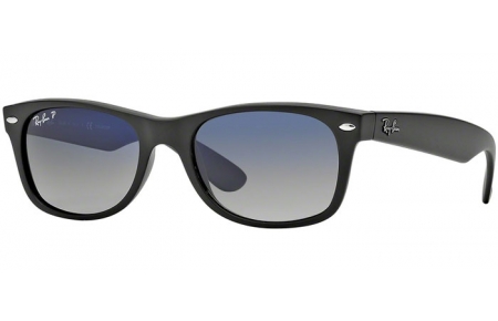 Lunettes de soleil - Ray-Ban® - Ray-Ban® RB2132 NEW WAYFARER - 601S78 MATTE BLACK // GREY BLUE GRADIENT MIRROR POLARIZED