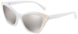 Sunglasses - Alain Mikli - A05056 AMBRETTE - 003/Z6 PONTILLE WHITE BLANC MIKLI // SILVER MIRROR