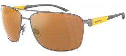 Sunglasses - Arnette - AN3089 BEVERLEE - 745/2T MATTE GUNMETAL // BROWN MIRROR GOLD POLARIZED