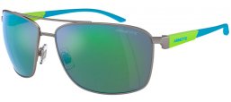 Sunglasses - Arnette - AN3089 BEVERLEE - 745/8N MATTE GUNMETAL // GREEN MIRROR GREEN