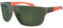 Sunglasses - Arnette - AN4330 HIHIKI - 28546R  MILITARY GREEN // LIGHT GREEN MIRROR PETROLEUM