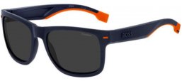 Sunglasses - BOSS Hugo Boss - BOSS 1496/S - LOX (25) MATTE BLUE ORANGE // GREY POLARIZED