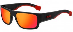 Sunglasses - BOSS Hugo Boss - BOSS 1498/S - BLX (4F) MATTE BLACK RED //  RED MULTILAYER POLARIZED