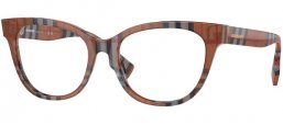 Lunettes de vue - Burberry - BE2375 EVELYN - 3966 BROWN CHECK