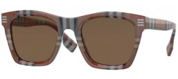 Lunettes de soleil - Burberry - BE4348 COOPER - 396673 BROWN CHECK // DARK BROWN