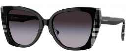 Sunglasses - Burberry - BE4393 MERYL - 40518G  BLACK CHECK WHITE BLACK // GREY GRADIENT